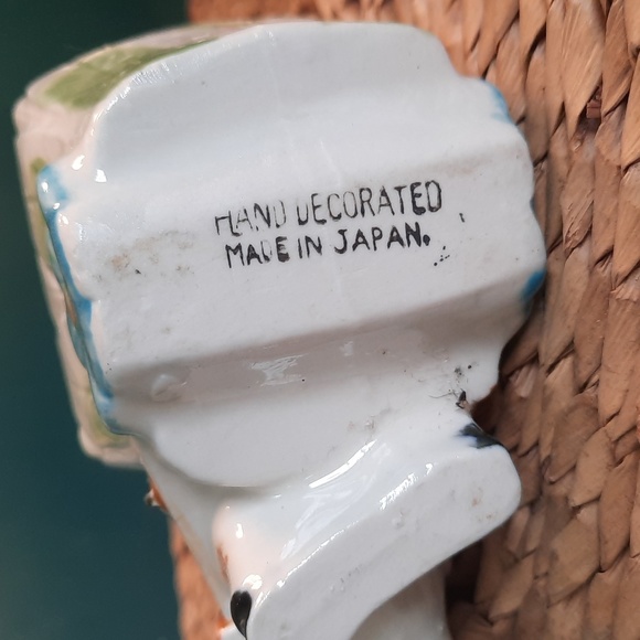 Vintage Hand Painted Ceramic Burro Donkey Pulling Cart Planter/Figurine - Picture 9 of 11